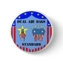 DUAL AIR BAGS STANDARD POLITICAL BUTTON DEMOCRAT