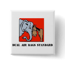DUAL AIR BAGS STANDARD POLITICAL BUTTON REPUBLICAN