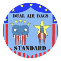 DUAL AIR BAGS STANDARD POLITICAL STICKERS REPUBLIC