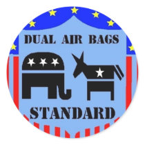DUAL AIR BAGS STANDARD POLITICAL STICKERS REPUBLIC