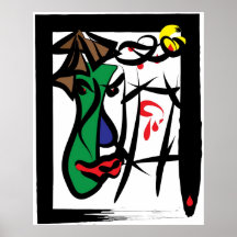 Dual Man about her - Abstracted love Print