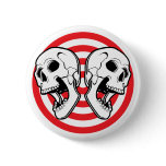 Dual Skull Target Pinback Buttons