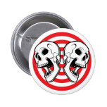 Dual Skull Target Pinback Buttons