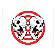 Dual Skull Target Postcards