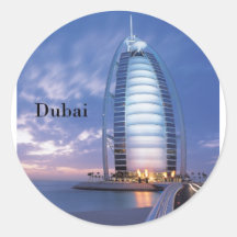 Dubai Burj Al Arab Hotel (by St.K) Round Sticker