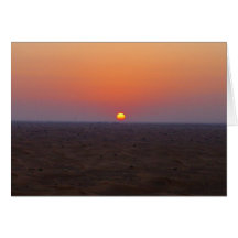 dubai desert sunset greeting card