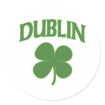 Dublin Irish Shamrock Stickers