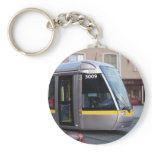 Dublin Luas Silver Tram Yellow Stripe Keyring Key Chain