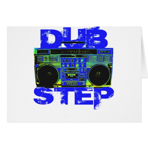 Dubstep Blue Boombox Greeting Cards