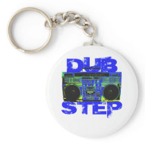 Dubstep Blue Boombox Keychains
