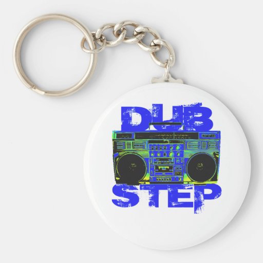 Dubstep Blue Boombox Keychains