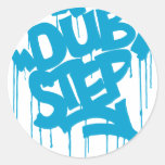 Dubstep FatCap Sky Blue Round Stickers