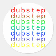 Dubstep Text Colour Spectrum Round Sticker
