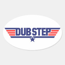 Dubstep (Wings & Star) Oval Stickers
