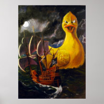 Duck and Pirate Ship Print