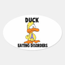 Duck Eating Disorders Oval Sticker