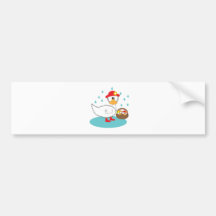 Duck & her ducklings Illustration Bumper Sticker