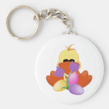Duck, Tulips, and Eggs Tshirts and Gifts Keychain