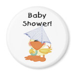 Duck with Blue Umbrella Baby Shower magnets