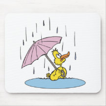 duck with umbrella mouse mats