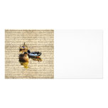 Ducks on vintage paper photo cards
