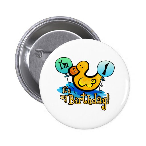 Ducky 1st Birthday Pin