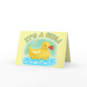 DUCKY BABY GIRL ANNOUNCEMENT Card