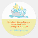 Ducky Duck in Tub Customised Address Labels Round Stickers