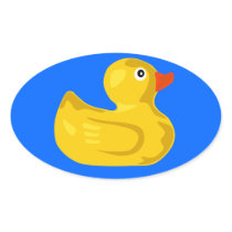 Ducky  Duck Oval Sticker