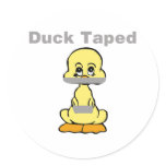 Duct Tape Humor Yellow Duck Taped Stickers