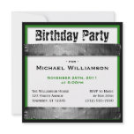 Duct Tape Square Men's Green Birthday Invitations