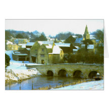 Duddington, Northamptonshire snow scene Greeting Cards