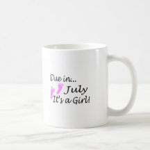 Due In July (Pink) Coffee Mugs