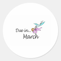 Due In March (Baby/Stork) Stickers
