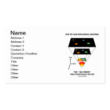 Due To Our Expanding Universe "Big Freeze" Occur Business Card Templates