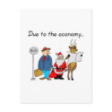 Due To The Economy Santa postcards