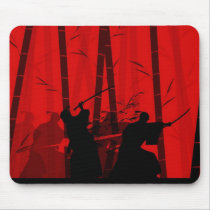 Duel in the Red Bamboo - Samurai Mouse Pads