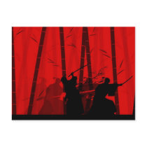 Duel in the Red Bamboo - Samurai Postcard