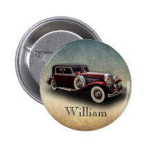 Duesenberg (Duesy) Model J Classic Car Button