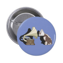 Duet - Dog & Gramophone Buttons