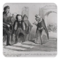 Dumas, Hugo et Balzac seeking their admission Square Stickers