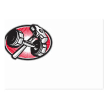 Dumbbell and Sledgehammer Retro Business Card Template