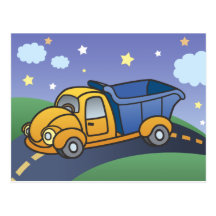 Dump Truck Kids Art Postcard