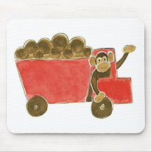 Dump Truck Monkey Mouse Pads