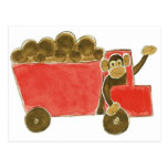 Dump Truck Monkey Postcard