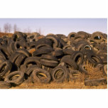 Dumped old tyres photo sculptures
