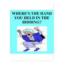 duplicate bridge game player postcard