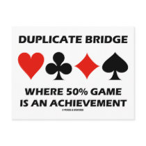 Duplicate Bridge Where 50% Game Is An Achievement Postcards