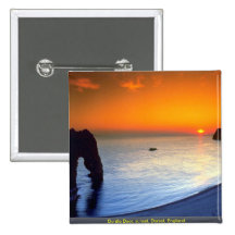 Durdle Door, sunset, Dorset, England Pinback Buttons