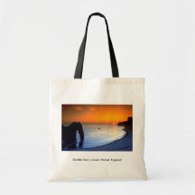 Durdle Door, sunset, Dorset, England Canvas Bags